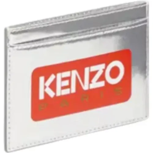 Silver Leather Card Holder Wallet , unisex, Sizes: ONE SIZE - Kenzo - Modalova