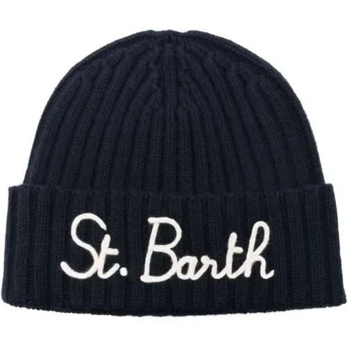 Wool Beanie with Logo Embroidery , male, Sizes: ONE SIZE - MC2 Saint Barth - Modalova