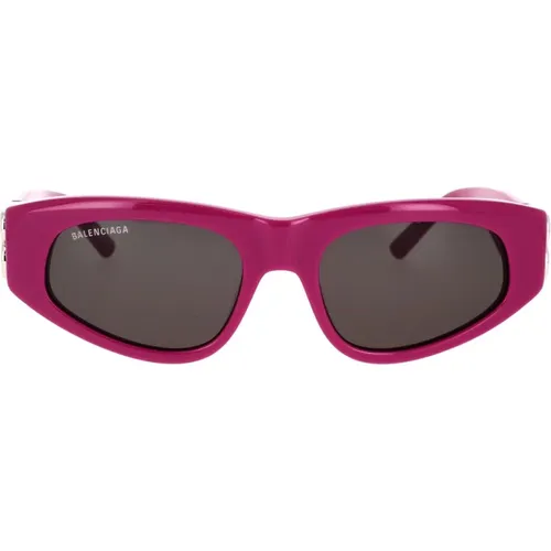 Vintage-inspired Oval Sunglasses with Silver Logo Hinges , female, Sizes: 53 MM - Balenciaga - Modalova