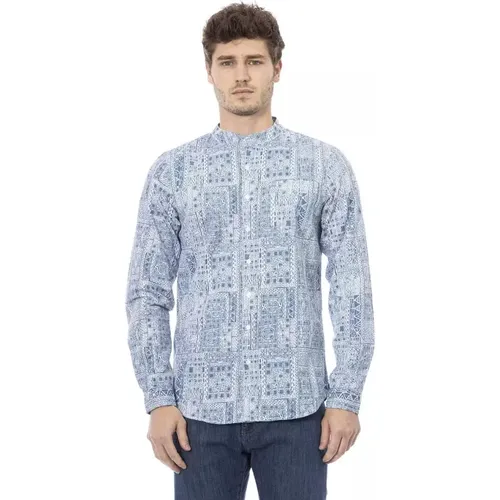 Mandarin Collar Cotton Shirt Light , male, Sizes: L, S, M, XL - Baldinini - Modalova