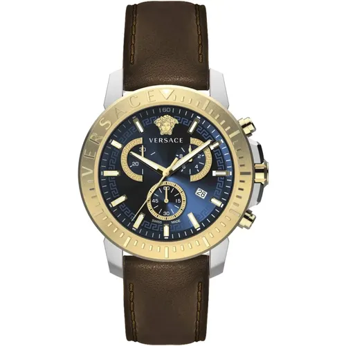 Neuer Chrono Chronograph Blau Sunray Uhr - Versace - Modalova