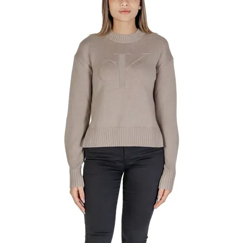 Beiger Strick Herbst/Winter Kollektion Pullover , Damen, Größe: XS - Calvin Klein Jeans - Modalova