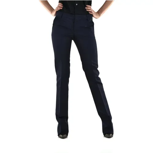 Blue Cotton Buttoned Women`s Pants , female, Sizes: L - Dsquared2 - Modalova