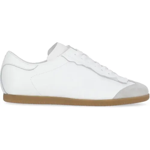 Weiße Leder Sneakers Runde Zehen , Damen, Größe: 36 EU - Maison Margiela - Modalova