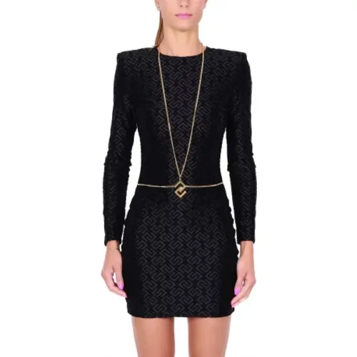 Short Dress with Jewel Accessory, , female, Sizes: XL - Elisabetta Franchi - Modalova