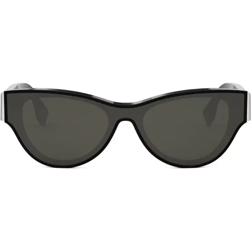 Cat Eye Schwarze Acetat-Sonnenbrille , Damen, Größe: ONE Size - Fendi - Modalova