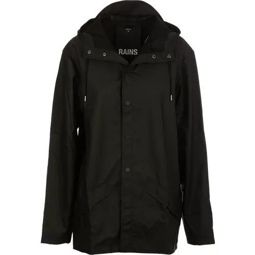 Schwarzer Regenmantel Stilvolle Wasserdichte Jacke , Damen, Größe: M - Rains - Modalova