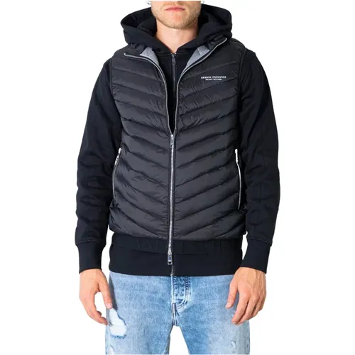 Sleeveless Zip-Up Jacket with Side Pockets , male, Sizes: M, XL, S - Armani Exchange - Modalova