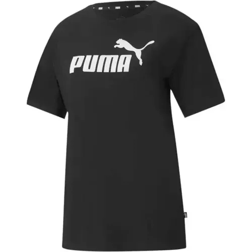 Essentials Logo Boyfriend T-shirt , Damen, Größe: S - Puma - Modalova