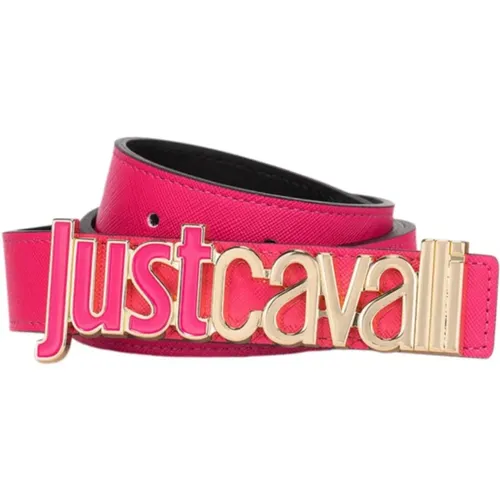 Fuchsia Logo Front Gürtel , Damen, Größe: 80 CM - Just Cavalli - Modalova