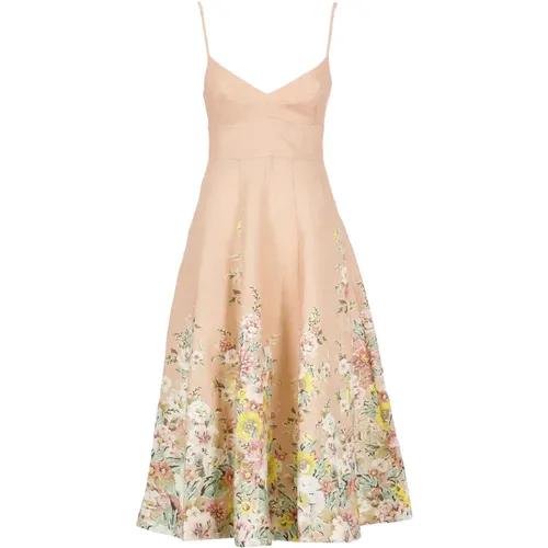 Floral Linen Dress , female, Sizes: M - Zimmermann - Modalova