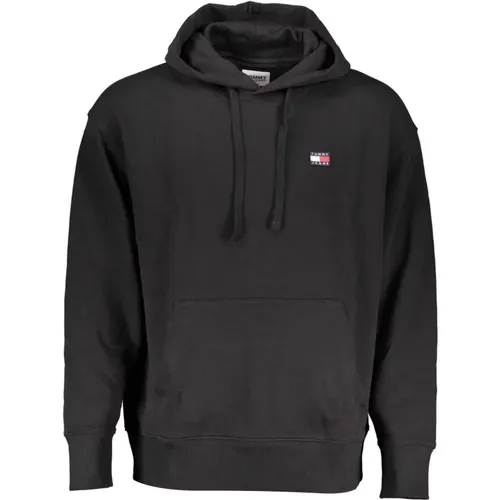 Schwarzer Hoodie-Sweatshirt mit Logo , Herren, Größe: L - Tommy Hilfiger - Modalova