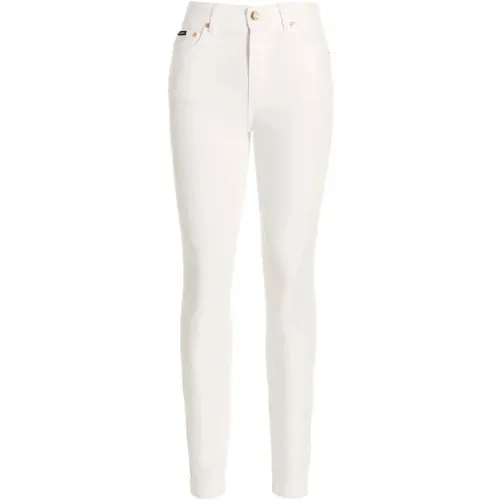 Audrey Denim Stretch Jeans with Straps , female, Sizes: 2XS, XS - Dolce & Gabbana - Modalova