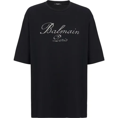 Besticktes Signature T-Shirt - Balmain - Modalova