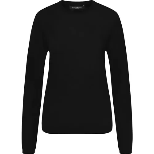 Schwarzer Rundhals-Strickpullover , Damen, Größe: XL - Bruuns Bazaar - Modalova