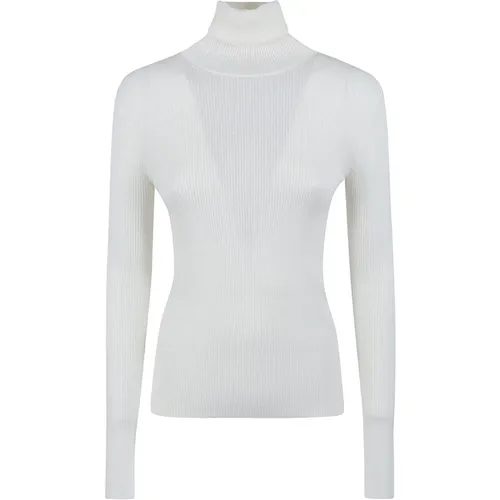 Cream Ribbed Sweatshirt with Wool Detailing , female, Sizes: L - P.a.r.o.s.h. - Modalova