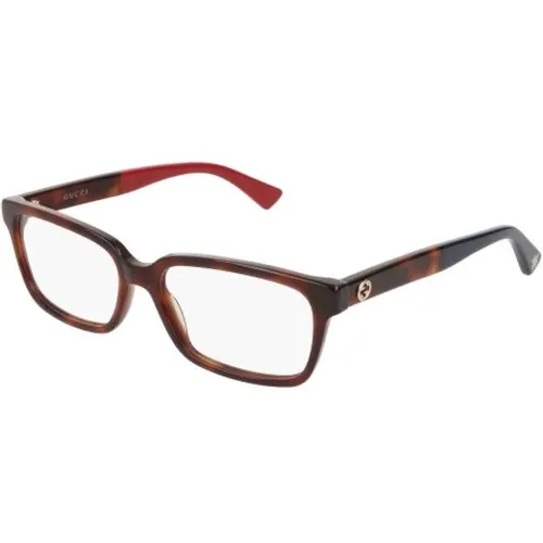 Gg0168O Havana Transparent Glasses , unisex, Sizes: 55 MM - Gucci - Modalova