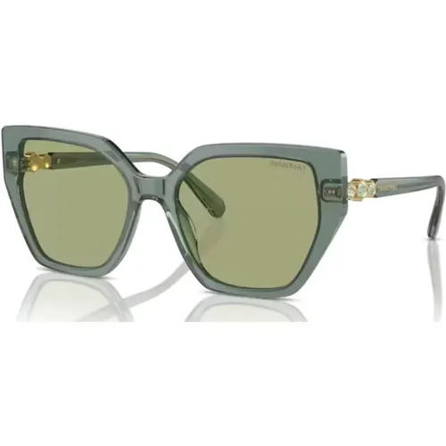 Grüne Sonnenbrille , Damen, Größe: 56 MM - Swarovski - Modalova