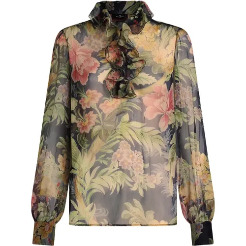 Floral Print Silk Blouse , female, Sizes: S, XS, 2XS, M - ETRO - Modalova