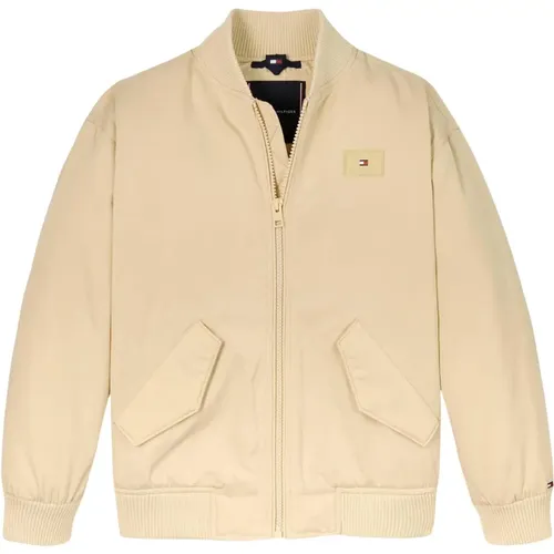 Ivory Bomberjacke Kinder Bestickt Logo - Tommy Hilfiger - Modalova