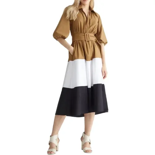 Color Block Long Shirt Dress , female, Sizes: S, M - Liu Jo - Modalova