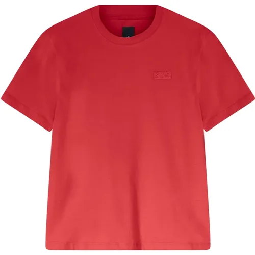Baumwoll-Jersey Rundhals T-Shirt , Damen, Größe: M - add - Modalova