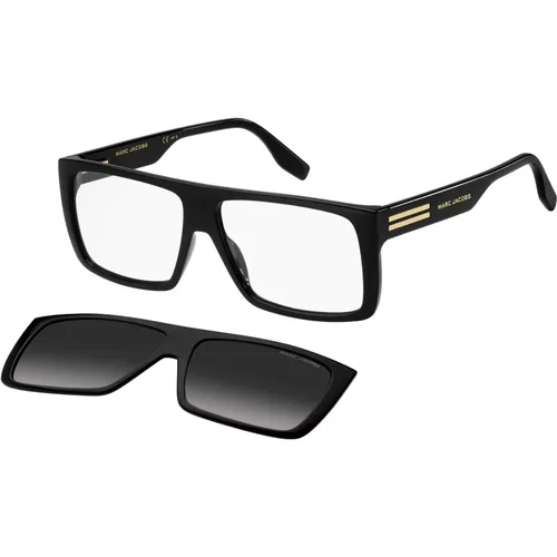 Schwarze Sonnenbrille mit Clip-On , Herren, Größe: 58 MM - Marc Jacobs - Modalova