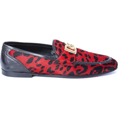 Animal Print Loafers for Men , male, Sizes: 5 UK, 10 1/2 UK, 6 UK - Dolce & Gabbana - Modalova