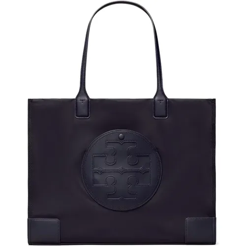 Blau geprägte Logo-Tote-Tasche - TORY BURCH - Modalova