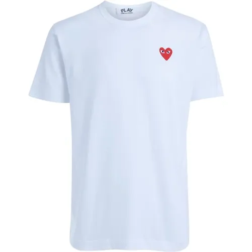 Weißes Rundhals-T-Shirt , Herren, Größe: XL - Comme des Garçons Play - Modalova