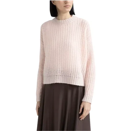 Alpaka und Lurex Rundhalsausschnitt Pullover , Damen, Größe: 3XS - PESERICO - Modalova