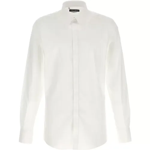 Martini-Fit Cotton Shirt , male, Sizes: XL, L - Dolce & Gabbana - Modalova
