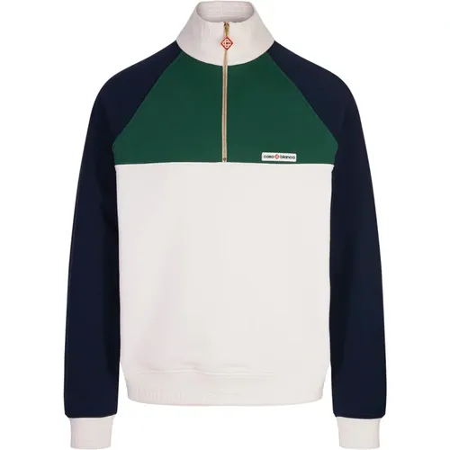 Quarter Zip Sweatshirt in Color Block , male, Sizes: L, M, S - Casablanca - Modalova