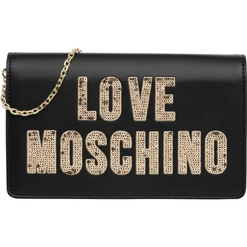 Sparkling Logo Crossbody Bag , female, Sizes: ONE SIZE - Love Moschino - Modalova