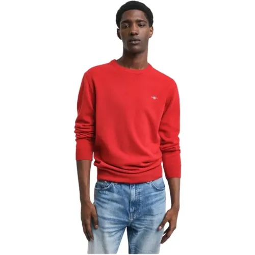 Ultra-Fine Wool Round Neck Sweater , male, Sizes: M, XL, L, S - Gant - Modalova