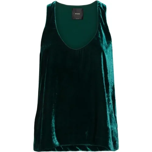 Velvet Sleeveless Top Dark , female, Sizes: S, L, M - pinko - Modalova