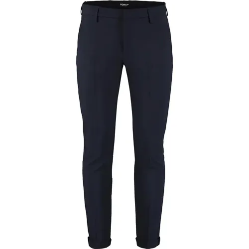 Trousers,Schwarze Woll Slim Hose Reißverschluss - Dondup - Modalova