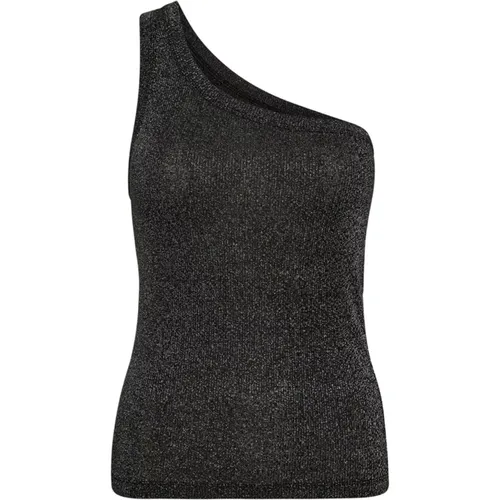 Asymmetrisches Glitzer Tank Top , Damen, Größe: XS - Co'Couture - Modalova