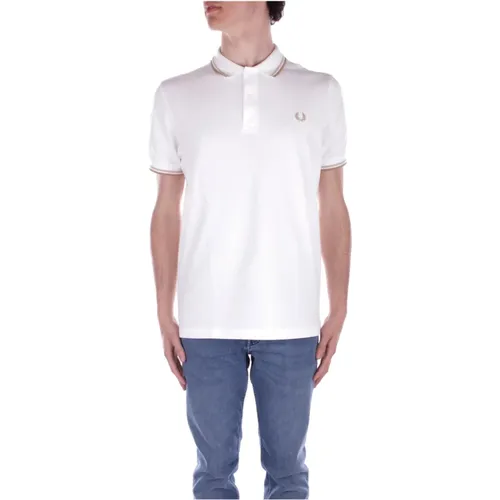 Logo Front T-shirts and Polos Cream , male, Sizes: S, L, M - Fred Perry - Modalova