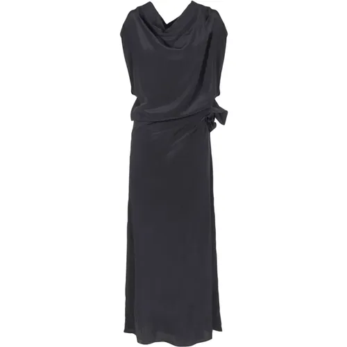 Silk Draped Sleeveless Dress , female, Sizes: S - Alysi - Modalova