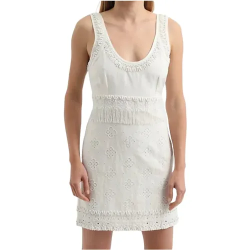 Linen Embroidered Dress , female, Sizes: M - Twinset - Modalova