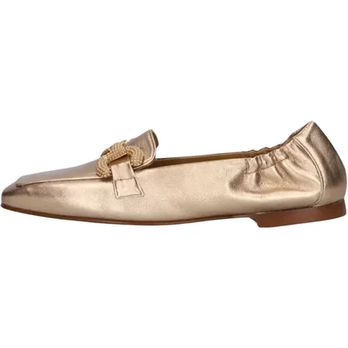 Goldener Loafer mit Carré-Zehen , Damen, Größe: 38 EU - Pedro Miralles - Modalova