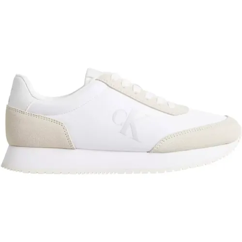 Weiße Lässige Synthetik-Sneaker , Damen, Größe: 38 EU - Calvin Klein Jeans - Modalova