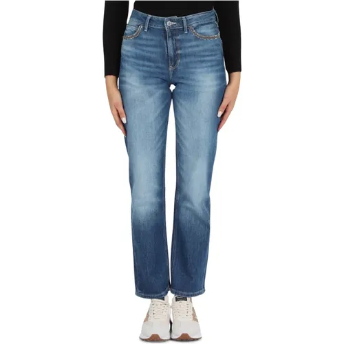 Straight High Jeans mit Fünf Taschen , Damen, Größe: W32 - Guess - Modalova