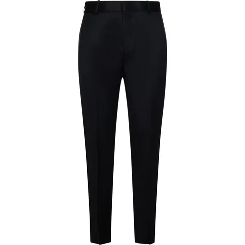 Wool Tailored Trousers with Satin Bands , male, Sizes: M, L - alexander mcqueen - Modalova