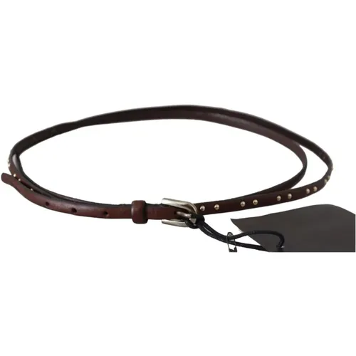 Leather Studded Slim Buckle Waist Belt , unisex, Größe: M - Ermanno Scervino - Modalova