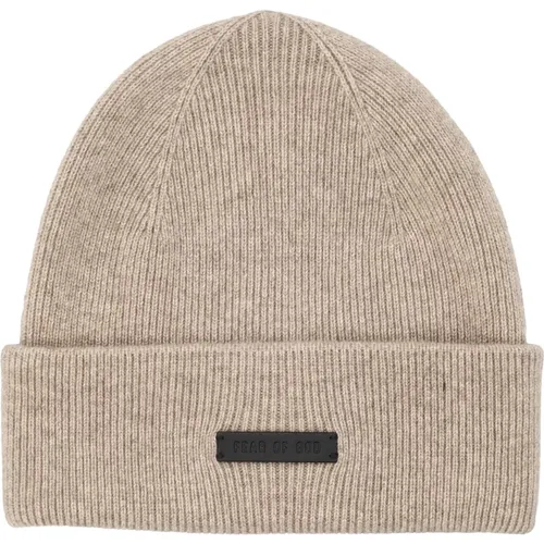 Cashmere Beanie Ribbed Knit Hat , male, Sizes: ONE SIZE - Fear Of God - Modalova