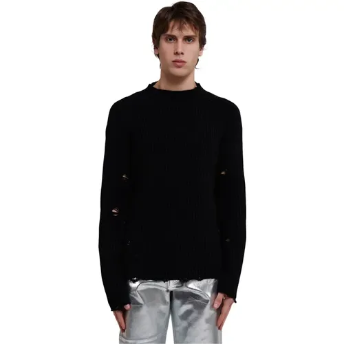 Cotton Sweater with Elbow Patches , male, Sizes: L, M - MM6 Maison Margiela - Modalova