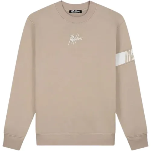 Taupe Pullover Stilvolles Modell , Herren, Größe: M - Malelions - Modalova