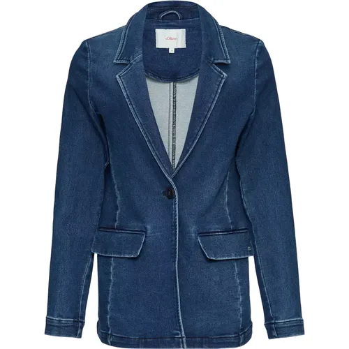 Denim Taillierter Blazer , Damen, Größe: L - s.Oliver - Modalova